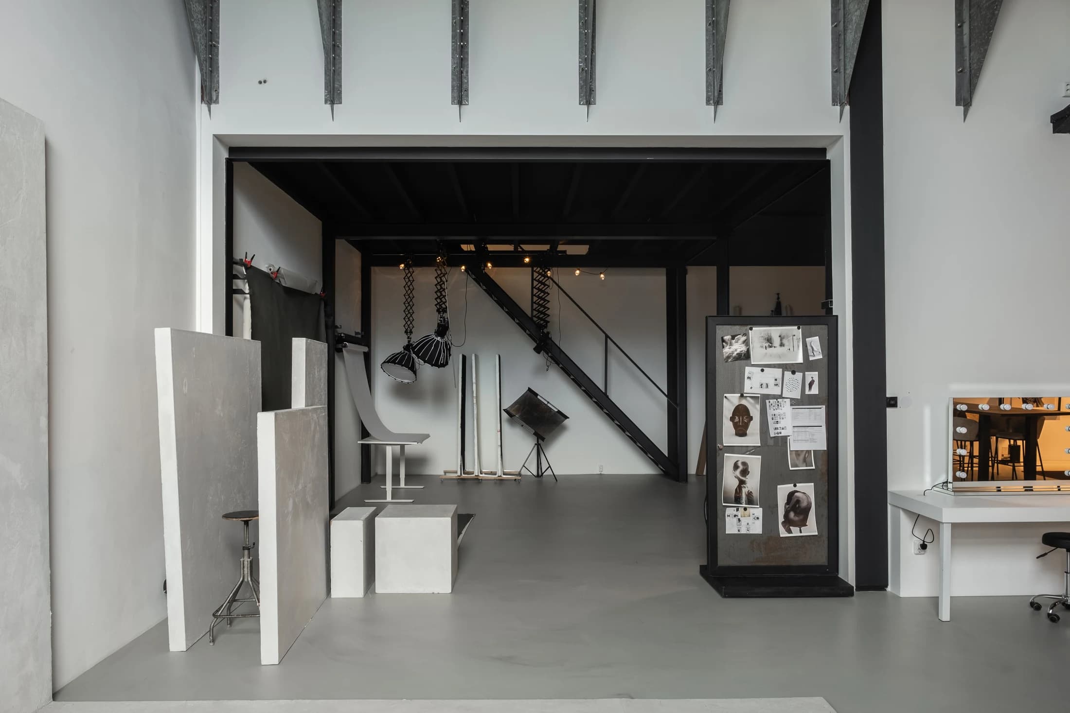 A view across the studio