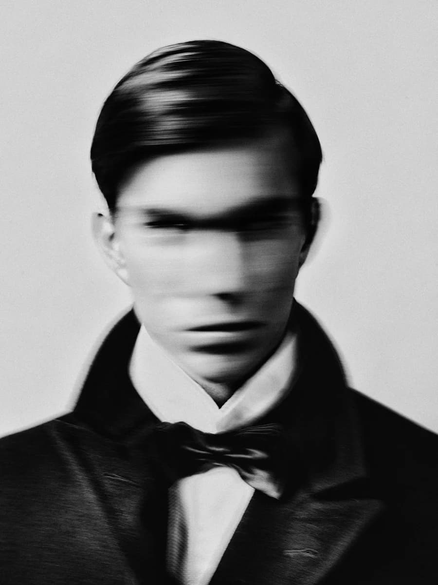 Blurred portrait in a dark jacket. From Rhythm by Bastiaan Woudt.