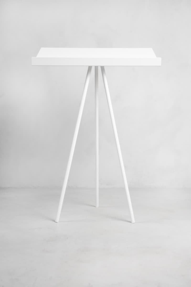 White T-Stand in the studio